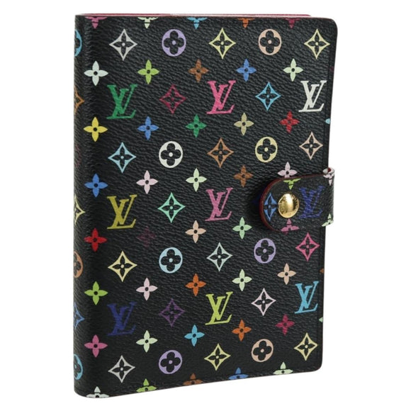 LOUIS VUITTON Monogram Multicolor Agenda PM Day Cover Black R20895 Auth 179928V