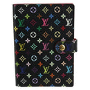LOUIS VUITTON Monogram Multicolor Agenda PM Day Cover Black R20895 Auth 179928V-13