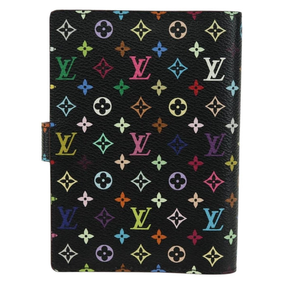LOUIS VUITTON Monogram Multicolor Agenda PM Day Cover Black R20895 Auth 179928V
