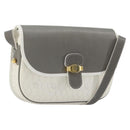 Christian Dior Honeycomb Canvas Shoulder Bag PVC White Gold Auth 179931-1