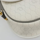 Christian Dior Honeycomb Canvas Shoulder Bag PVC White Gold Auth 179931-14