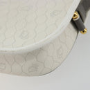 Christian Dior Honeycomb Canvas Shoulder Bag PVC White Gold Auth 179931-15