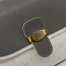 Christian Dior Honeycomb Canvas Shoulder Bag PVC White Gold Auth 179931-17