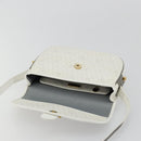 Christian Dior Honeycomb Canvas Shoulder Bag PVC White Gold Auth 179931-10