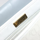 Christian Dior Honeycomb Canvas Shoulder Bag PVC White Gold Auth 179931-18