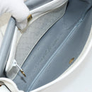 Christian Dior Honeycomb Canvas Shoulder Bag PVC White Gold Auth 179931-11