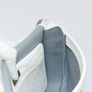 Christian Dior Honeycomb Canvas Shoulder Bag PVC White Gold Auth 179931-19