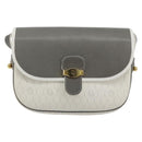 Christian Dior Honeycomb Canvas Shoulder Bag PVC White Gold Auth 179931-13