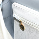 Christian Dior Honeycomb Canvas Shoulder Bag PVC White Gold Auth 179931-21