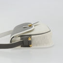 Christian Dior Honeycomb Canvas Shoulder Bag PVC White Gold Auth 179931-4