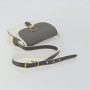 Christian Dior Honeycomb Canvas Shoulder Bag PVC White Gold Auth 179931-7