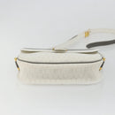 Christian Dior Honeycomb Canvas Shoulder Bag PVC White Gold Auth 179931-5