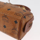 MCM Logogram Vicetos Mini Boston Bag PVC 2way Brown Gold Auth 179932-13