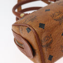 MCM Logogram Vicetos Mini Boston Bag PVC 2way Brown Gold Auth 179932-14