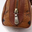 MCM Logogram Vicetos Mini Boston Bag PVC 2way Brown Gold Auth 179932-16