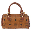 MCM Logogram Vicetos Mini Boston Bag PVC 2way Brown Gold Auth 179932-3