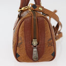 MCM Logogram Vicetos Mini Boston Bag PVC 2way Brown Gold Auth 179932-5