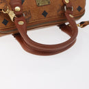 MCM Logogram Vicetos Mini Boston Bag PVC 2way Brown Gold Auth 179932-7