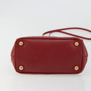 PRADA Handtas Safiano leer 2-weg Rood Goud Authenticatie 179933-5
