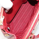 PRADA Handtas Safiano leer 2-weg Rood Goud Authenticatie 179933-9