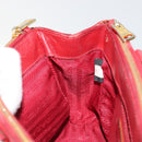 PRADA Handtas Safiano leer 2-weg Rood Goud Authenticatie 179933-24
