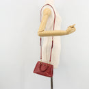 PRADA Handtas Safiano leer 2-weg Rood Goud Authenticatie 179933-26