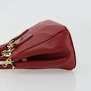 PRADA Handtas Safiano leer 2-weg Rood Goud Authenticatie 179933-4