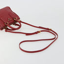 PRADA Handtas Safiano leer 2-weg Rood Goud Authenticatie 179933-8