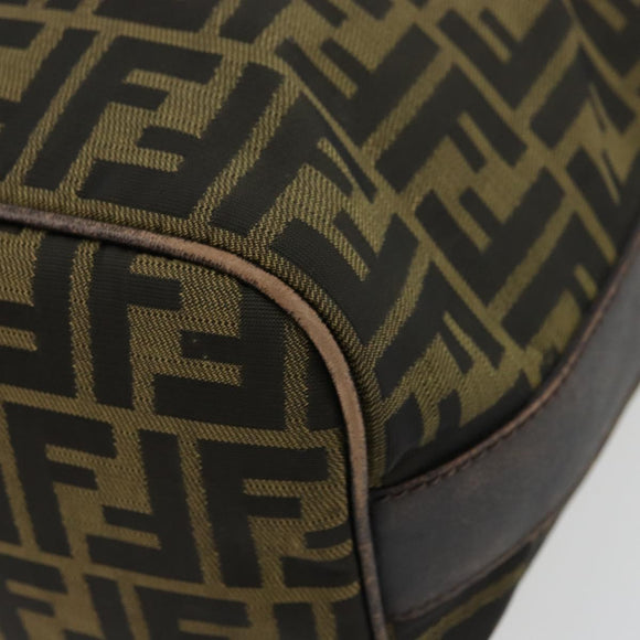 FENDI Zucca Canvas Shoulder Bag Black Brown Auth 179934A