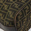 FENDI Zucca Canvas Shoulder Bag Black Brown Auth 179934A-14