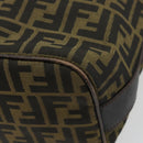 FENDI Zucca Canvas Shoulder Bag Black Brown Auth 179934A-15