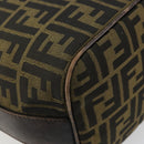 FENDI Zucca Canvas Shoulder Bag Black Brown Auth 179934A-16