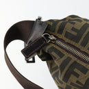 FENDI Zucca Canvas Shoulder Bag Black Brown Auth 179934A-17