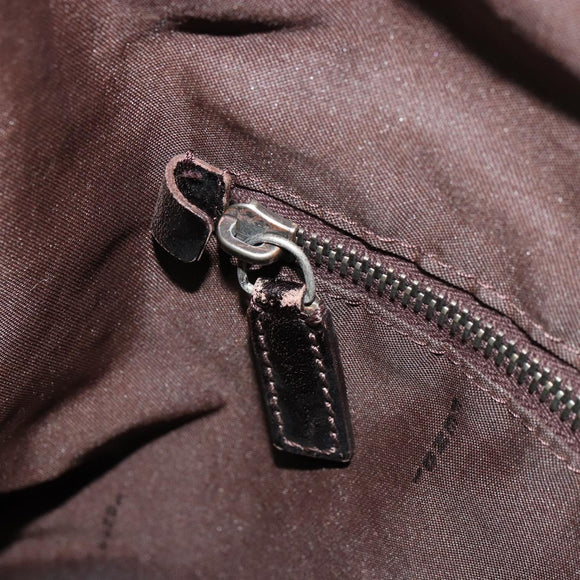 FENDI Zucca Canvas Shoulder Bag Black Brown Auth 179934A