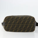 FENDI Zucca Canvas Shoulder Bag Black Brown Auth 179934A-5