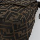 FENDI Zucca Canvas Mamma Baguette Shoulder Bag Black Brown Auth 179939A-14