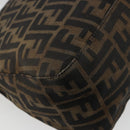 FENDI Zucca Canvas Mamma Baguette Shoulder Bag Black Brown Auth 179939A-17