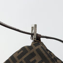 FENDI Zucca Canvas Mamma Baguette Shoulder Bag Black Brown Auth 179939A-18