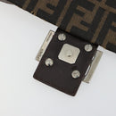 FENDI Zucca Canvas Mamma Baguette Shoulder Bag Black Brown Auth 179939A-10