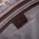 FENDI Zucca Canvas Mamma Baguette Shoulder Bag Black Brown Auth 179939A-21