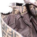 FENDI Zucca Canvas Mamma Baguette Shoulder Bag Black Brown Auth 179939A-23