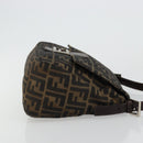 FENDI Zucca Canvas Mamma Baguette Shoulder Bag Black Brown Auth 179939A-3