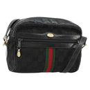 GUCCI GG Canvas Web Sherry Line Bag Black Gold Red 67 01 5654 Auth 179945-1
