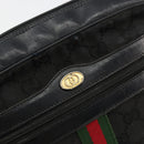 GUCCI GG Canvas Web Sherry Line Bag Black Gold Red 67 01 5654 Auth 179945-14