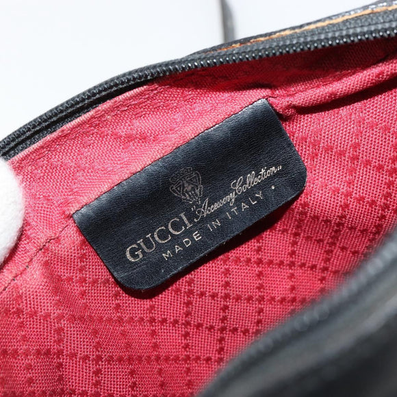 GUCCI GG Canvas Web Sherry Line Bag Black Gold Red 67 01 5654 Auth 179945