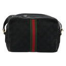 GUCCI GG Canvas Web Sherry Line Bag Black Gold Red 67 01 5654 Auth 179945-3