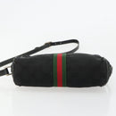 GUCCI GG Canvas Web Sherry Line Bag Black Gold Red 67 01 5654 Auth 179945-9