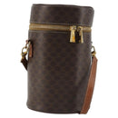 CELINE Macadam Canvas Shoulder Bag PVC Leather Brown Gold Auth 179946-1