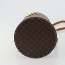CELINE Macadam Canvas Shoulder Bag PVC Leather Brown Gold Auth 179946-6