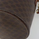 CELINE Macadam Canvas Shoulder Bag PVC Leather Brown Gold Auth 179946-14